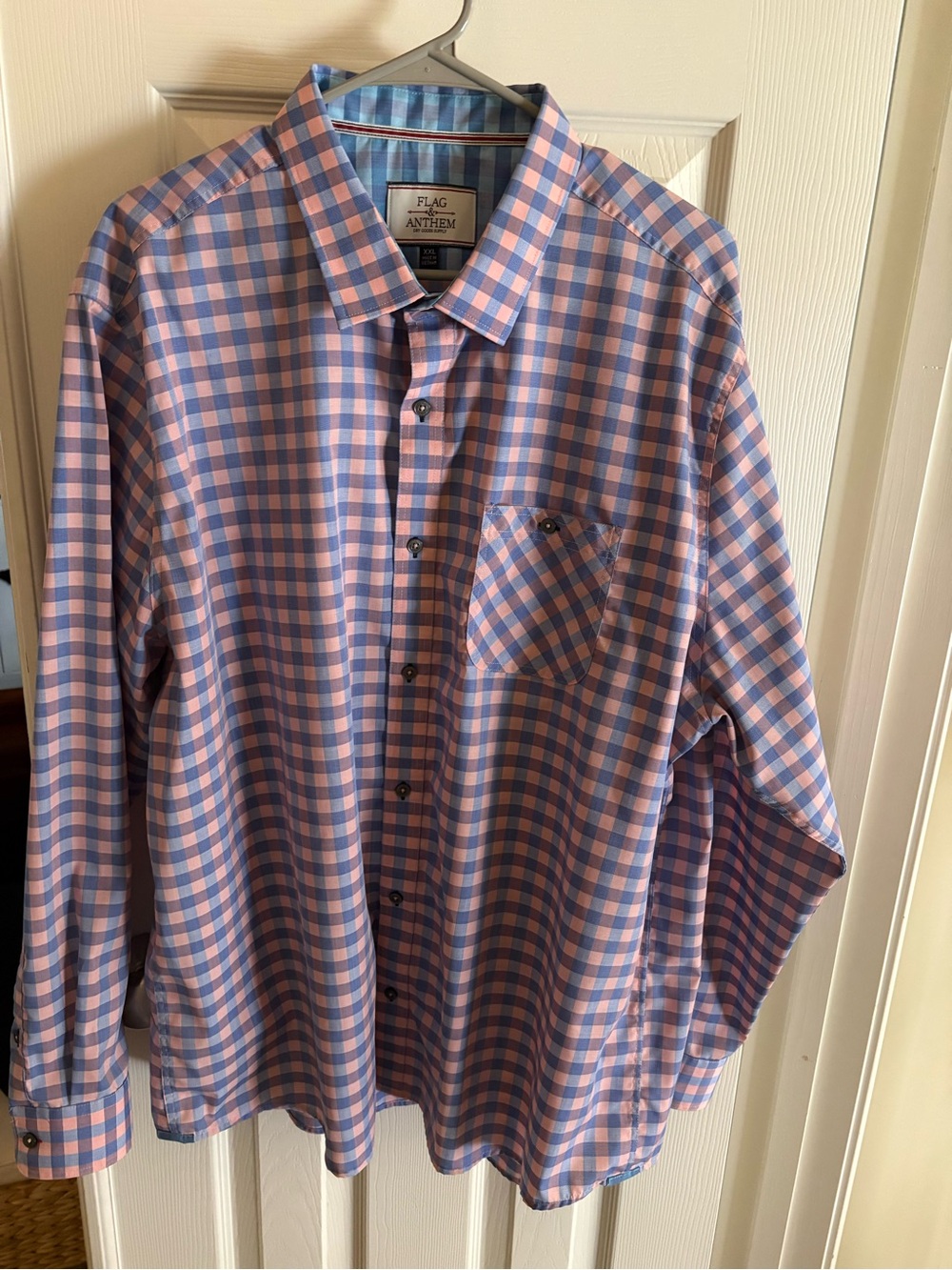 Flag & Anthem Pink & Blue Check Long-Sleeve Dress Shirt
